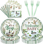 96 Pcs Mallard Duck Baby Shower Decorations, Welcome Baby Boy Cute Watercolor by EoBeCy