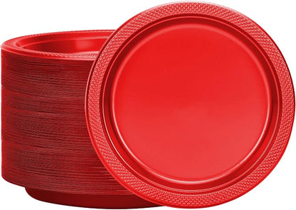 Hanna K. Signature Red Plastic Plates 7 Inch 600 Count – Heavy Duty Disposable - Image 6