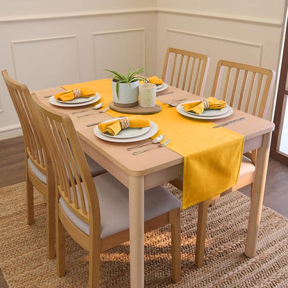 Encasa XO Table Runner, Cotton Canvas Dining Runner 13"x104" | Mango, 180 GSM - Image 2