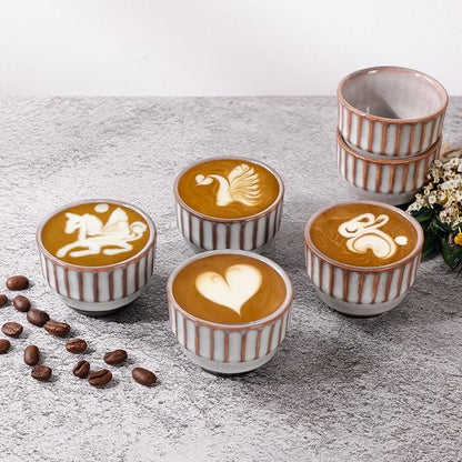 Ceramic Espresso Cup set of 6, One Shot Coffee Cups, Tiny Cofffee Mugs Demitasse - Image 2