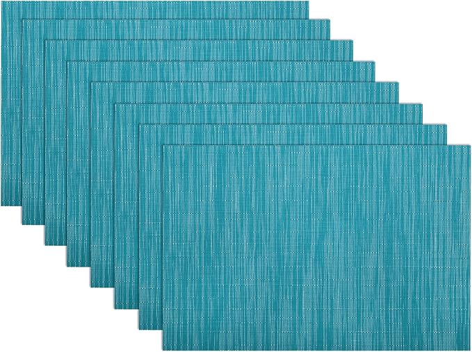SHACOS Placemats Set of 8 Woven Vinyl Place Mats by SHACOS