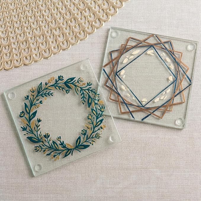 Kate Aspen Clear Glass Drink Coasters Set of 12 - Image 2