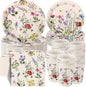 250 Pcs Wildflower Party Decorations Include Spring Summer Floral Paper Plates by Ziliny