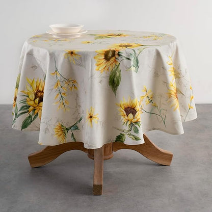 Maison d' Hermine Table Cloth Round Table 100% Cotton 63 Round Inches Tablecloth Reusable Decorative for Dining Room Farmhouse Home Valentines Day Decorations Spring Summer - Candice