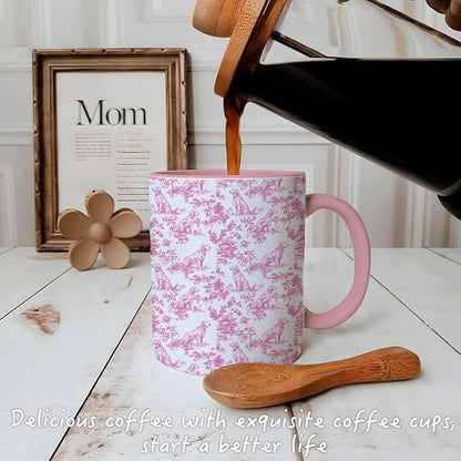 Pink Chinoiserie Golden Retriever Mug, Toile de Jouy French Country Dog Coffee - Image 3