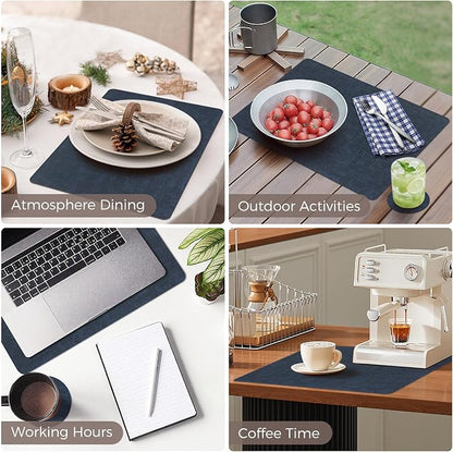 NCUE Vinyl Placemats Set of 12, Heat Resistant, Nonslip Faux Leather Waterproof - Image 6
