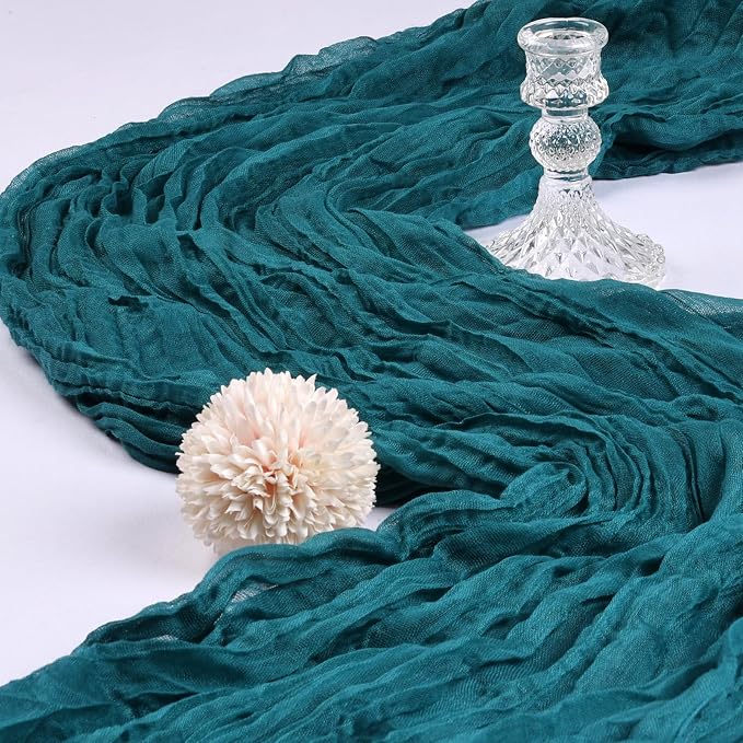 6 Pack 10Ft Teal Cheesecloth Table Runner 23 x 120 Inch | Gauze Rustic Boho - Image 3