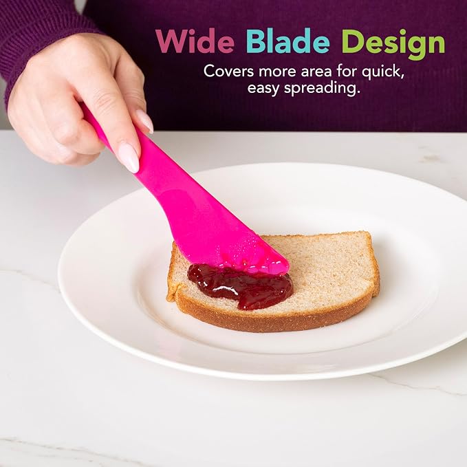Joie Spreaders Set, Reusable Plastic Knives, 4-Count Assorted Colors | Ideal - Image 5