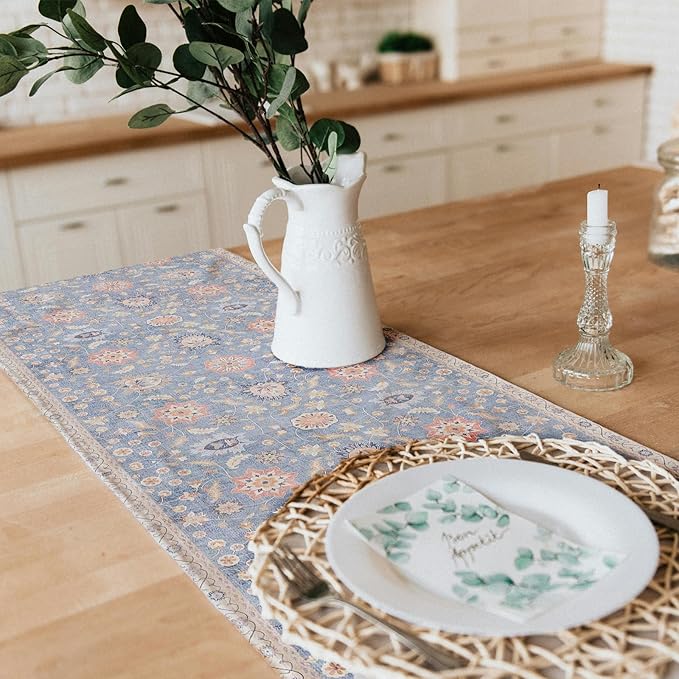Snycler Table Runner Boho Table Runners Vintage Elegant Farmhouse Table Center - Image 3