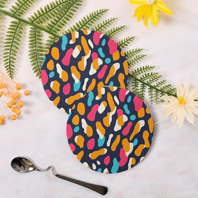 Modern Leopard Pattern 4 Pcs Aesthetic Drink Coasters Heat Resistant - Image 3