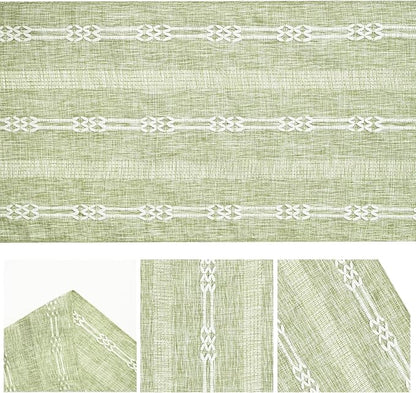 Artoid Mode Sage Green Farmhouse Embroidered Hollow Table Runner, Seasonal - Image 6