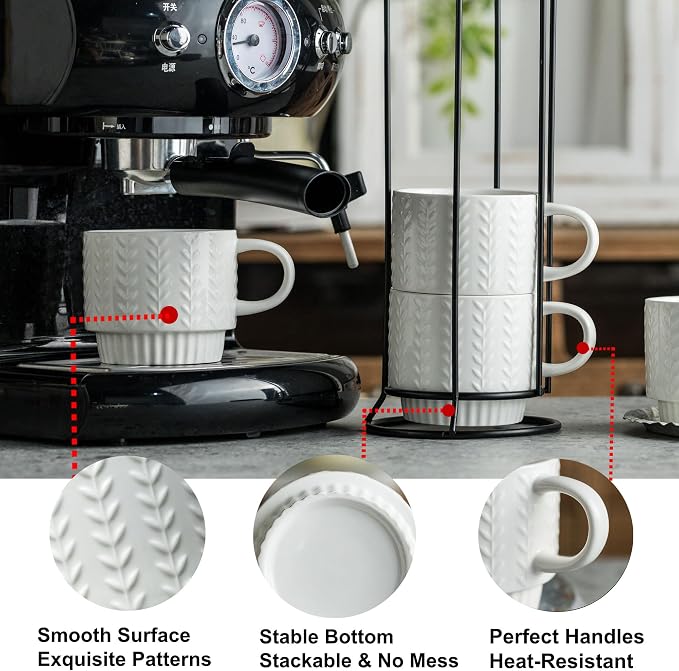 Miamolo Stackable Coffee Mugs Set of 4 - Image 4
