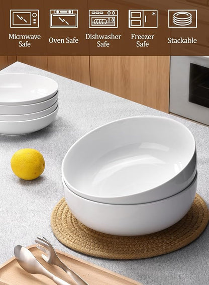 Pasta Serving Bowls 120 Ounce 9.7” Large Serving Bowls, Porcelain Salad Bowls - Image 7
