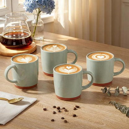 E-far Ceramic Coffee Mug Set of 4, 12oz Stoneware Coffee Cup - Image 4