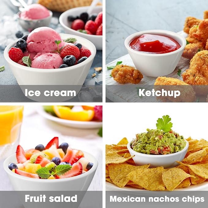 24 Pcs 8 oz Porcelain Bowls Small Dessert Bowls Porcelain Broth Cups Soup - Image 6
