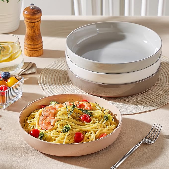 MALACASA 48 Oz Pasta Bowls Set of 4, Stoneware Dinner Bowls, Chip-Resistant - Image 8