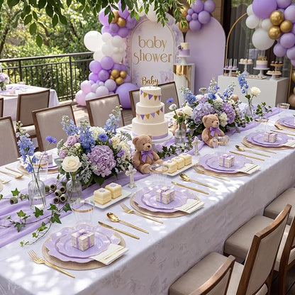 175Pcs Purple Plates Disposable - Image 10