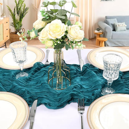 6 Pack 10Ft Teal Cheesecloth Table Runner 23 x 120 Inch | Gauze Rustic Boho - Image 4