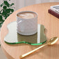 Acrylic Coaster Decorative Plates,Green Bar Drink Coaster, Clear Cloud Shape Coffee Cup Coaster, Perfect for Tabletop Protection and Accessories Display.(Green