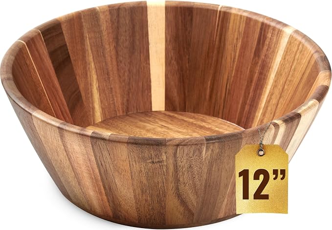 Wooden Salad Bowl, Durable & Stylish Natural Dining Accessory – Elegant Design by Woodenhouse