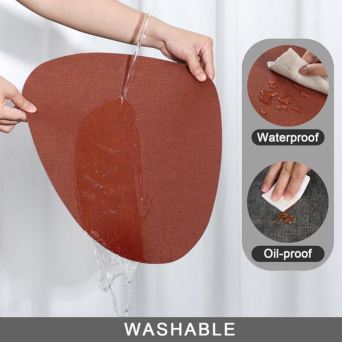 Faux Leather Placemats Set of 6, Dual Sided - Image 4