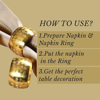 Napkin Rings Set of 12, Metal Napkin Holder Cuffs - Image 9