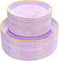 PULOTE 100PCS Purple Plastic Plates Disposable by PULOTEpartywareWesupplyproductsandyouenjoylife