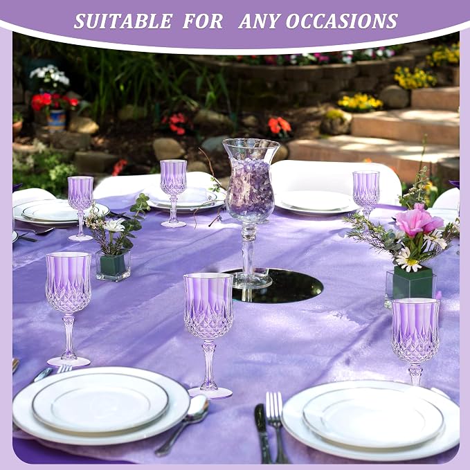 7OZ Plastic Wine Glasses, Reusable Vintage Goblets Unbreakable Drinking Glasses - Image 4