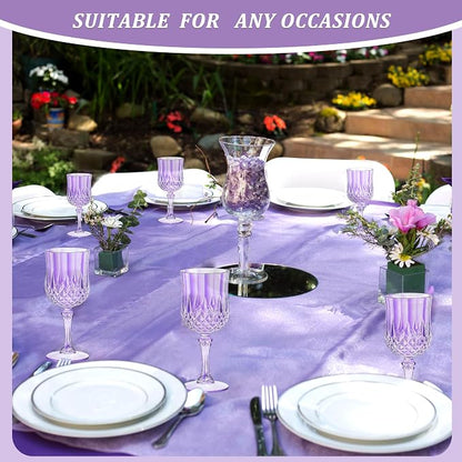 7OZ Plastic Wine Glasses, Reusable Vintage Goblets Unbreakable Drinking Glasses - Image 4