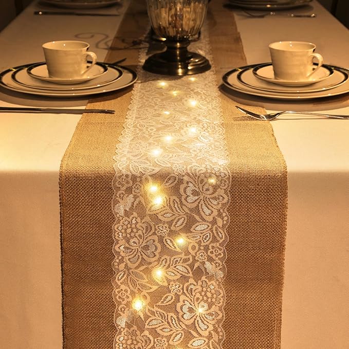 Xinnun 6 Pack Burlap Table Runner - Image 3