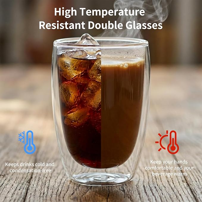 MESNEY 17 oz Double Wall Glass Coffee Mugs, Bulk Set of 48 | Insulated Double - Image 4