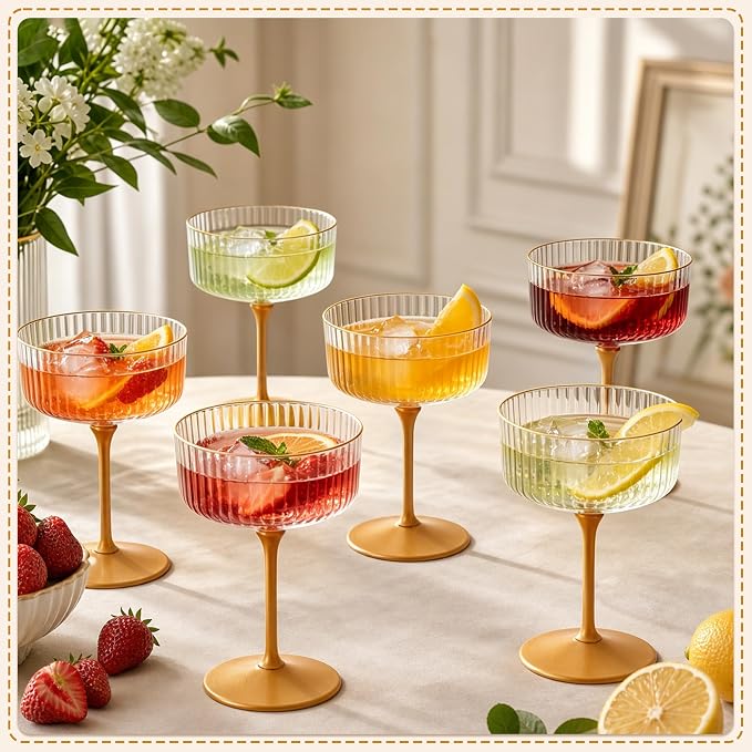 24PCS Plastic Martini Glasses, Unbreakable Reusable Champagne Coupe, Removable - Image 4