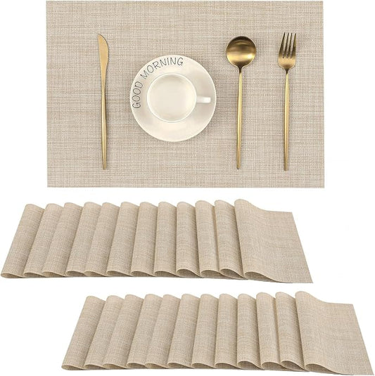 Leetaltree Beige Placemats Set of 24 by Leetaltree-ArtatEveryTable