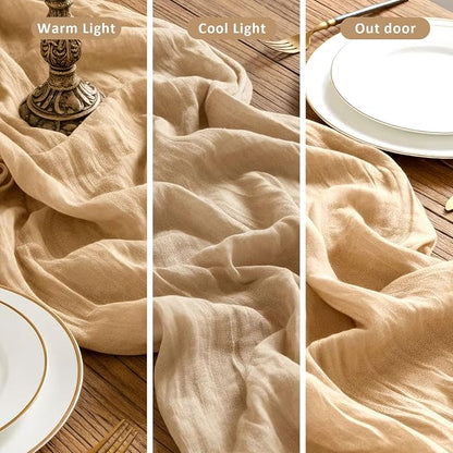 Cheesecloth Table Runner, 120 Inch 10 FT, Champagne | 1 Pack, 35x120 Inches - Image 5