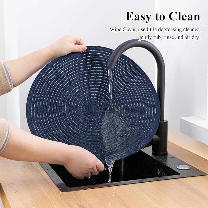SHACOS 15 inch Round Placemats Set of 12 - Image 8