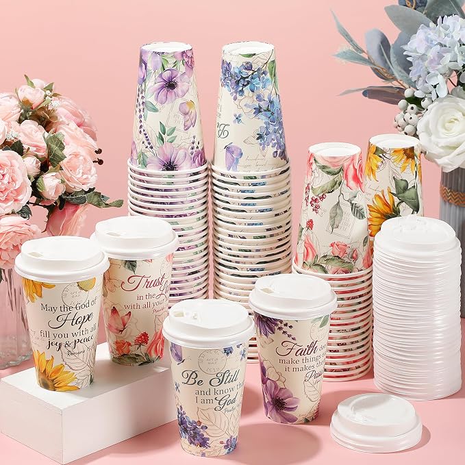 Dandat 100 Pcs Christian Disposable Coffee Cups - Image 4