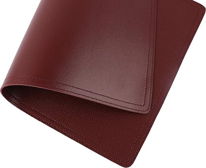Faux Leather Red Placemats, PU Table Mats, Set of 4, Waterproof, Stain Resistant, Heat Resistant, Non-Slip Easy to Clean for Kitchen Dining Table,Conference Table