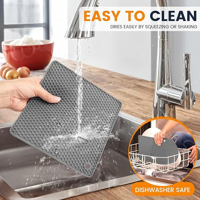 Silicone Trivet Mats 4 Heat Resistant Pot Holders Multipurpose Non-Slip Hot Pads - Image 6