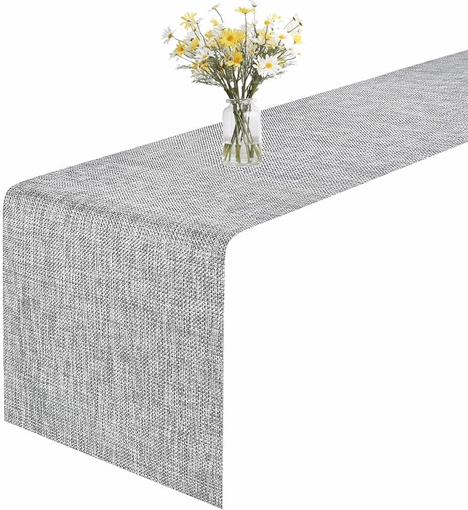 GIVERARE Table Runner, 12x53in Heat-Resistant Woven Vinyl Long Tabletop by GIVERARE