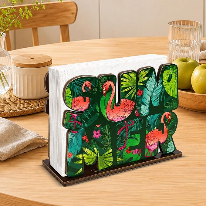 Summer Decor Wood Napkin Holder - Image 3