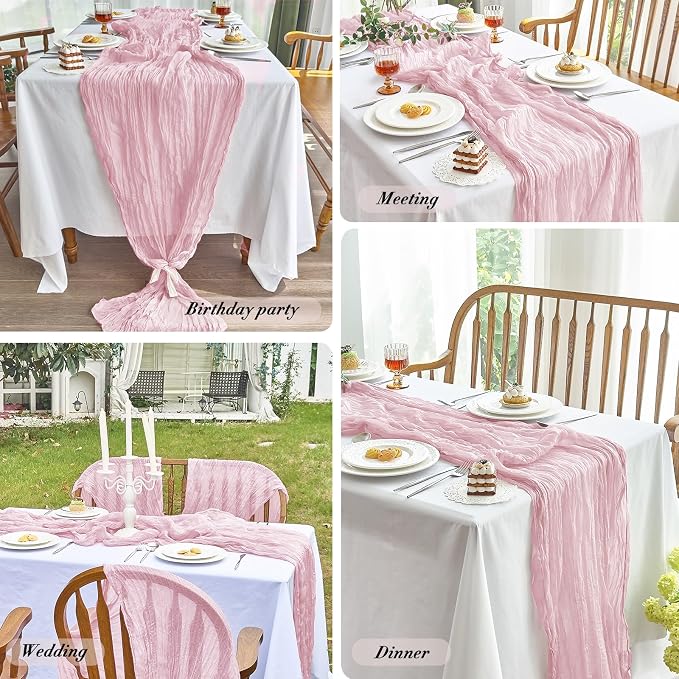 IVAPUPU Pink Table Runner 120 Inches - Image 6