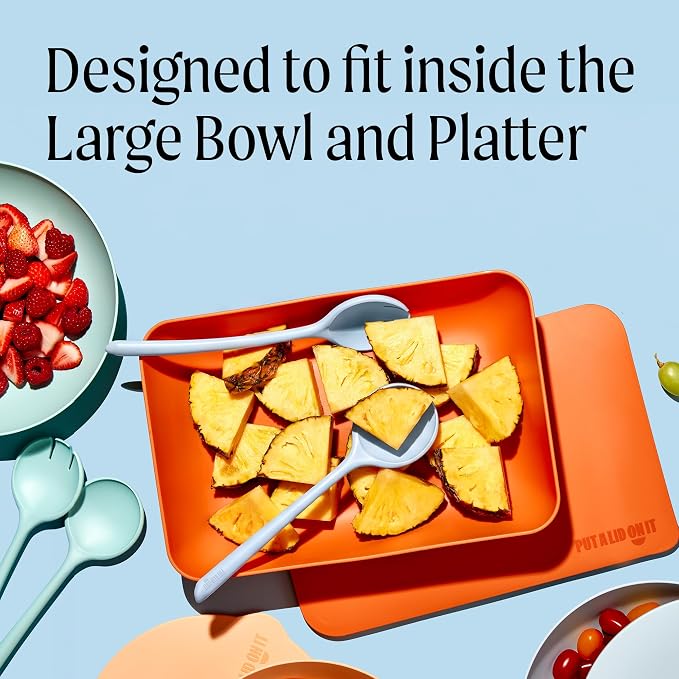 Salad Servers - Spoon and Fork Serving Set, Certified Recycled Food-Safe Plastic - Image 4