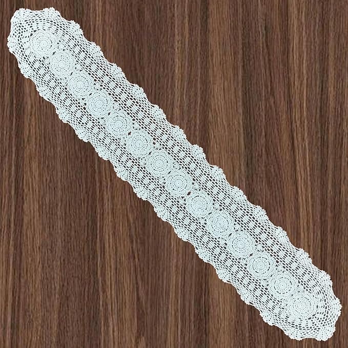Phantomon Oval Lace Table Runner Doilies Floral Table Scarf Furniture Cloth by Phantomon