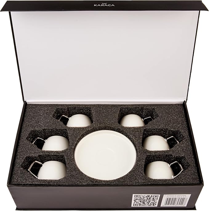 KARACA Saturn Platin Turkish Coffee Cup Set of 6, Arabic Coffee & Espresso - Image 9