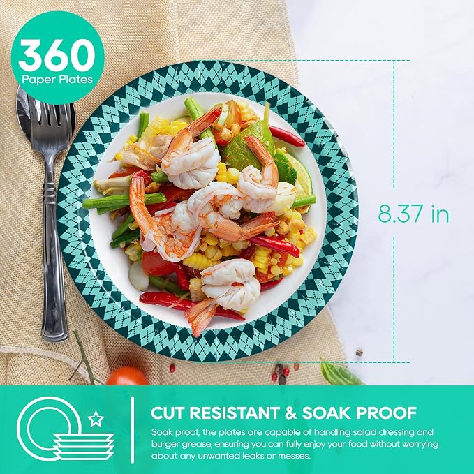 Paper Plates Disposable, Cut Proof Paper Plates - Image 2