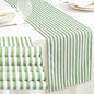 6 Pcs Green and White Stripe Table Runner 13 x 72 Inch | Linen Kitchen Dining by Unknown