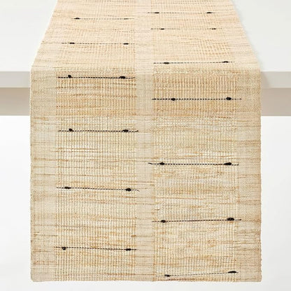 Table Runner, 13.8" × 72", 100% Natural Ramie, Handwoven | 100% Natural Ramie by GleeNflux