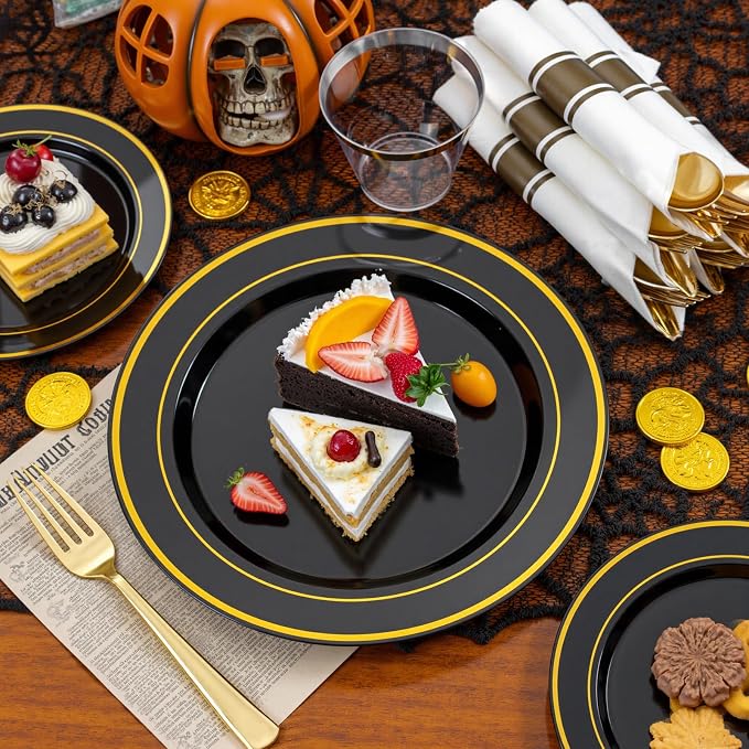 175PCS Black and Gold Plates - Image 6