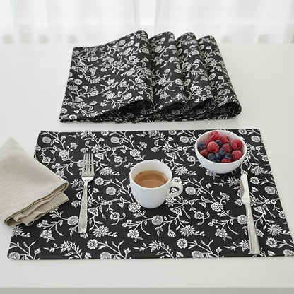 Floral Dining Table Placemats Vintage Flowers Botanical Design Rustic Vintage by OveeshaHomeDecor