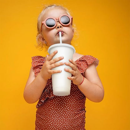 24 oz Plastic Cups With Lids and Straws, Sturdy & Food-Safe Iced Coffee Cups - Image 5